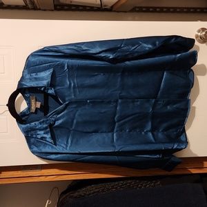 Vintage! Designs Lane Bryant Teal Satin Blouse